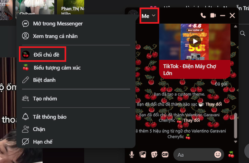 Đổi chủ đề Messenger