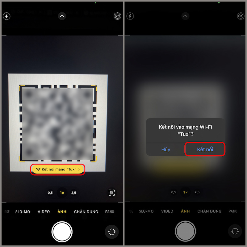 Dùng Camera iPhone để quét mã QR WiFi