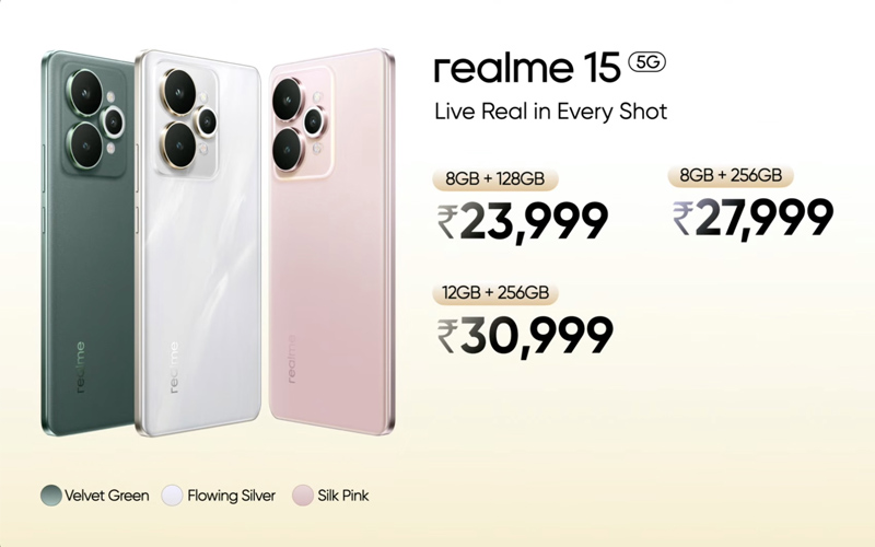 Realme 15 5G có mức giá ấn tượng 