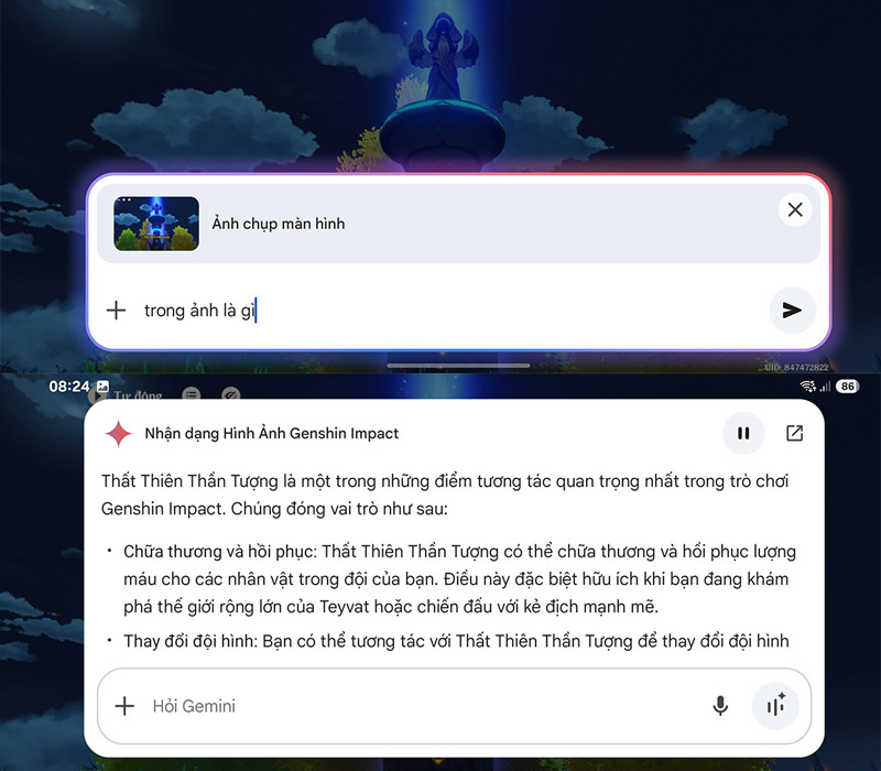 Hỏi Gemini mọi lúc mọi nơi kể cả khi đang chơi game