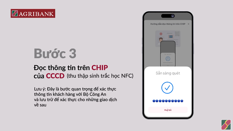 Hướng dẫn cập nhật sinh trắc học Agribank bước 3