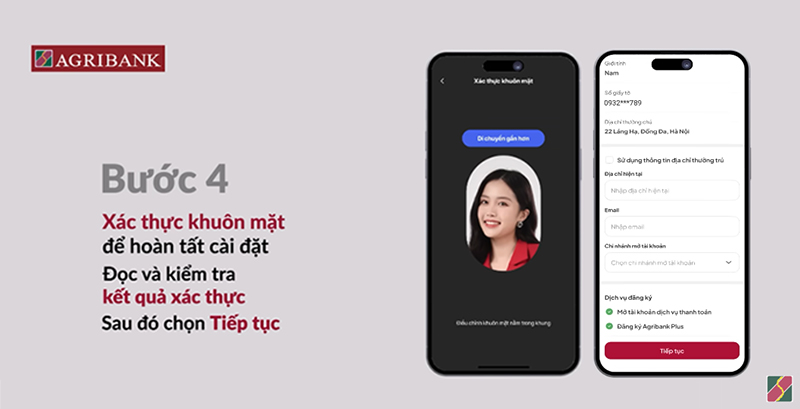 Hướng dẫn cập nhật sinh trắc học Agribank bước 4
