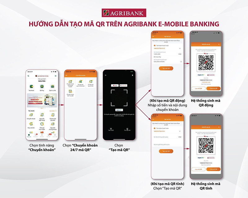 Hướng dẫn cách tạo mã QR Agribank