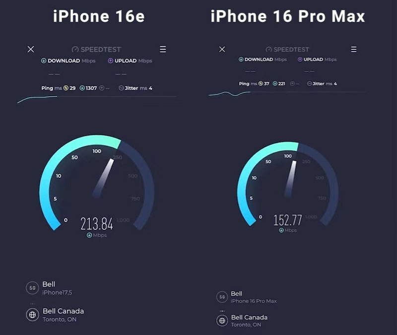 iPhone 16e vượt xa iPhone 16 Pro Max về tốc độ mạng 5G