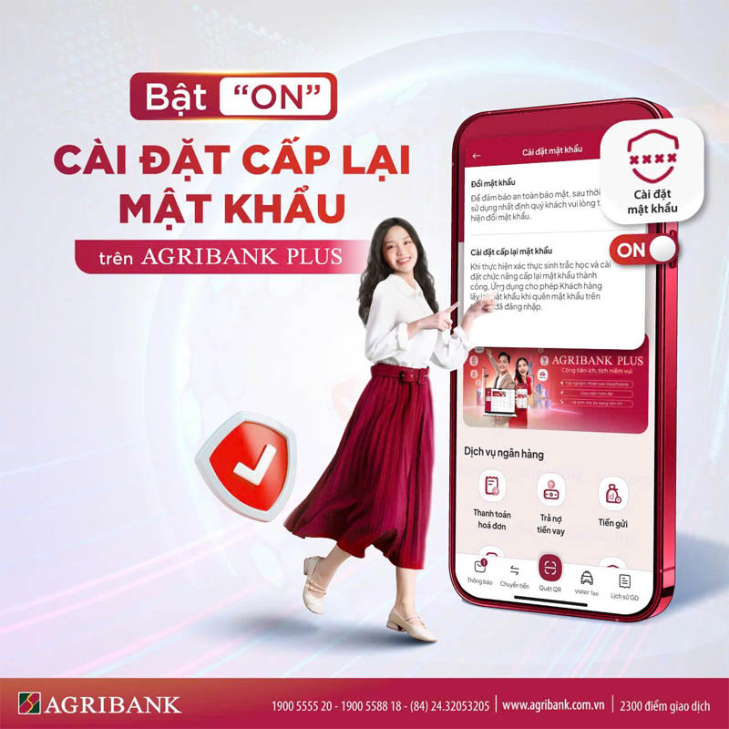 Bật tính năng cấp lại mật khẩu trên Agribank Plus