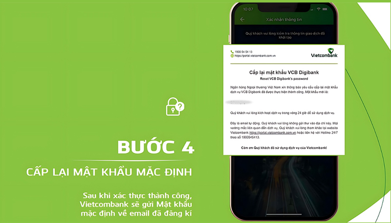 Kiểm tra email để lấy mật khẩu mặc định