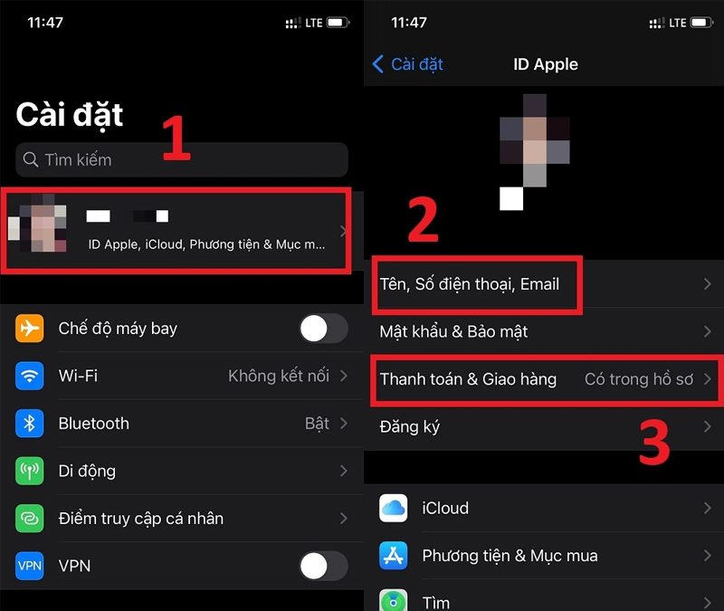 Kiểm tra các thông tin cá nhân và cập nhật ID Apple cho chính xác