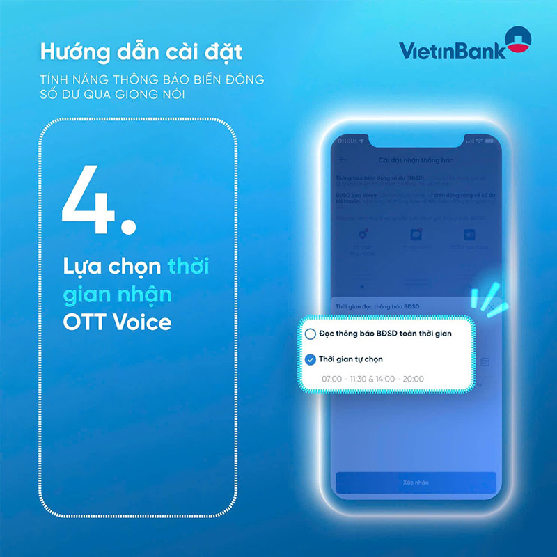 Bước 4: Lựa chọn thời gian nhận thông báo