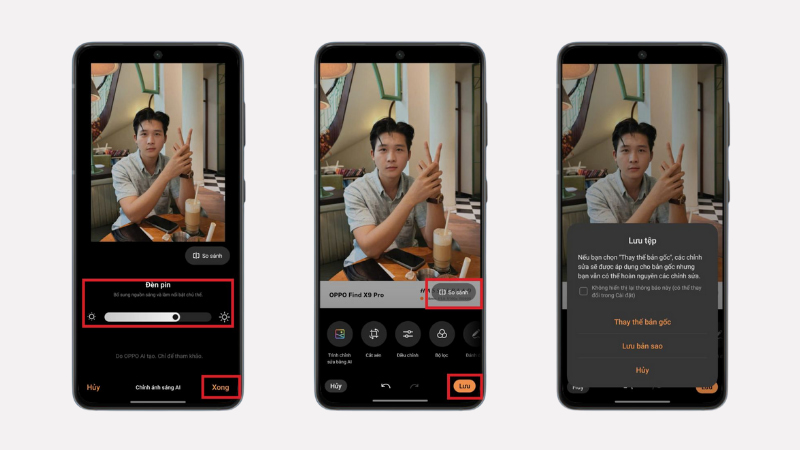 Lưu ảnh đã chỉnh sửa trên OPPO Find X9