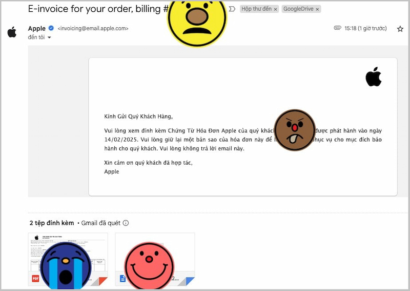 Apple gửi mail xác nhận hủy AppleCare+