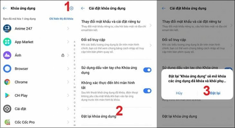 Mở khóa ứng dụng đã ẩn trên Realme