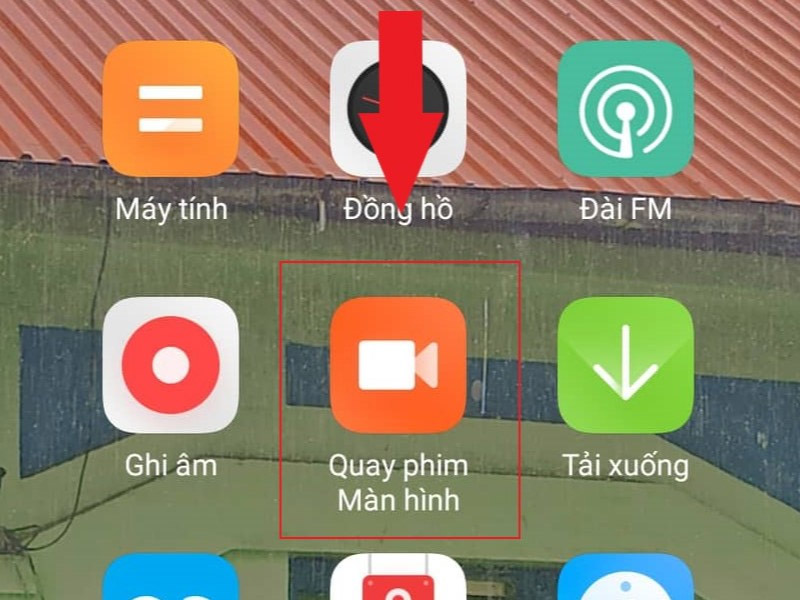 Khởi chạy ứng dụng Screen Recorder trên điện thoại 