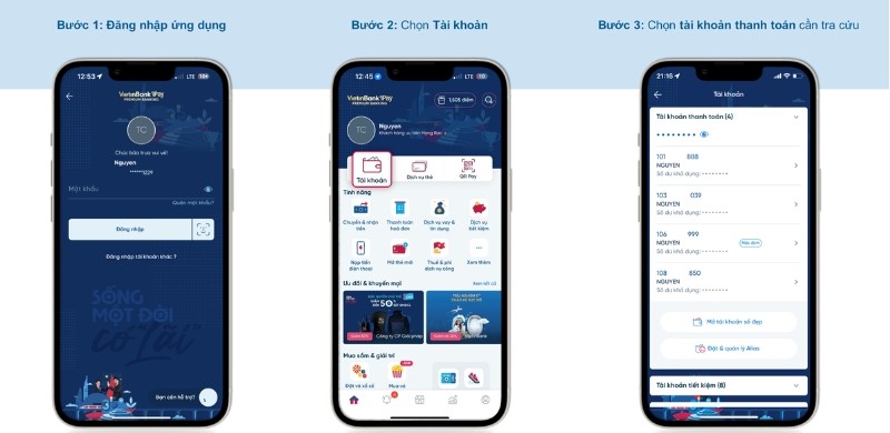 Mở ứng dụng VietinBank và kiểm tra lại lịch sử giao dịch
