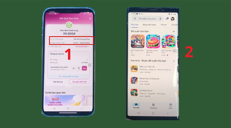 Mua thẻ Google Play Gift Card bằng MoMo hoặc Zalo Pay