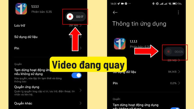 Bắt đầu quay màn hình điện thoại Xiaomi, Redmi 