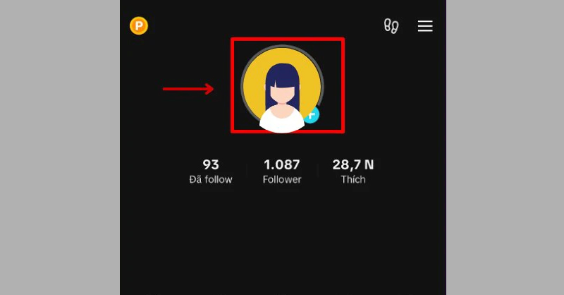 Chọn biểu tượng ảnh đại diện TikTok 