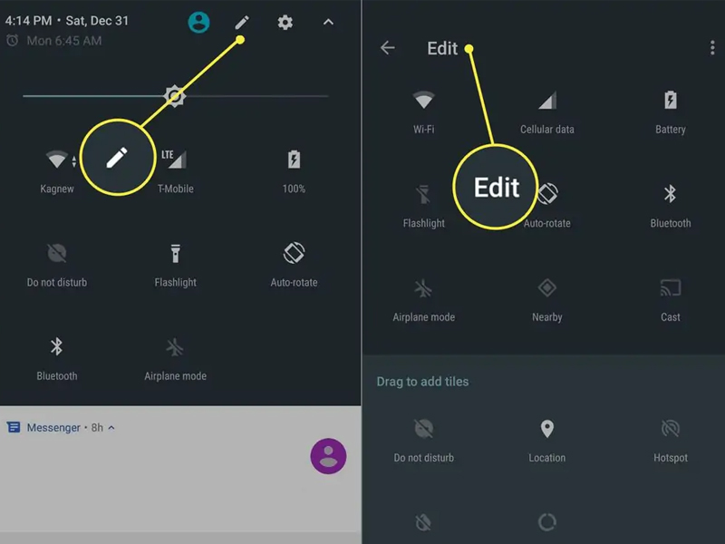 Thực hiện tùy chỉnh Quick Settings theo sở thích 