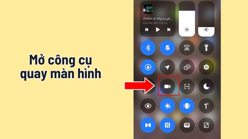 Chọn biểu tượng hình máy quay 