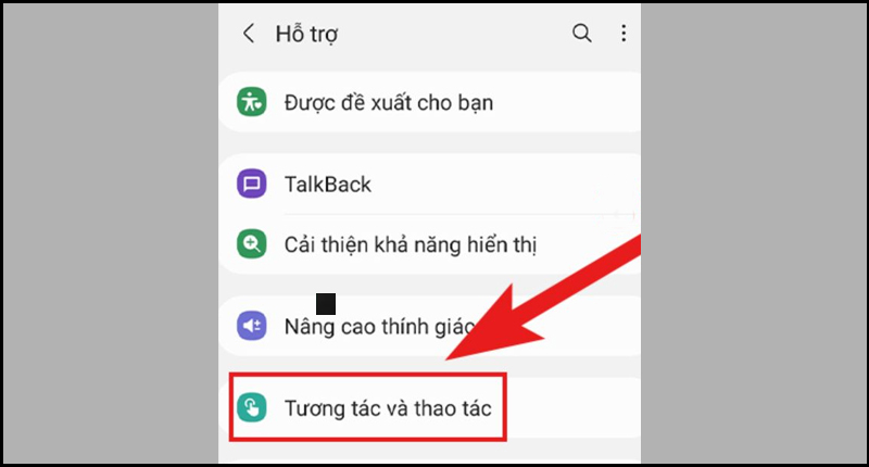 Chọn Tương tác và thao tác