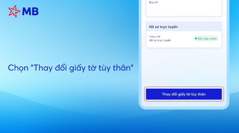 Nhấn vào “Thay đổi giấy tờ tùy thân”