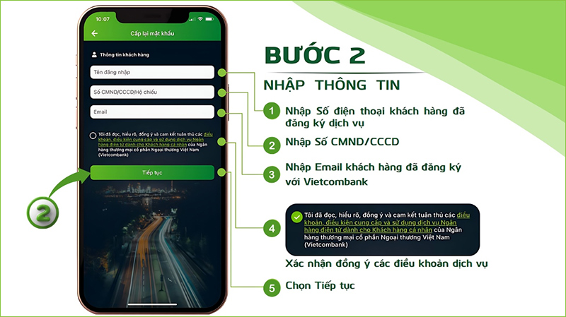 Hệ thống sẽ yêu cầu bạn nhập các thông tin cá nhân để xác thực