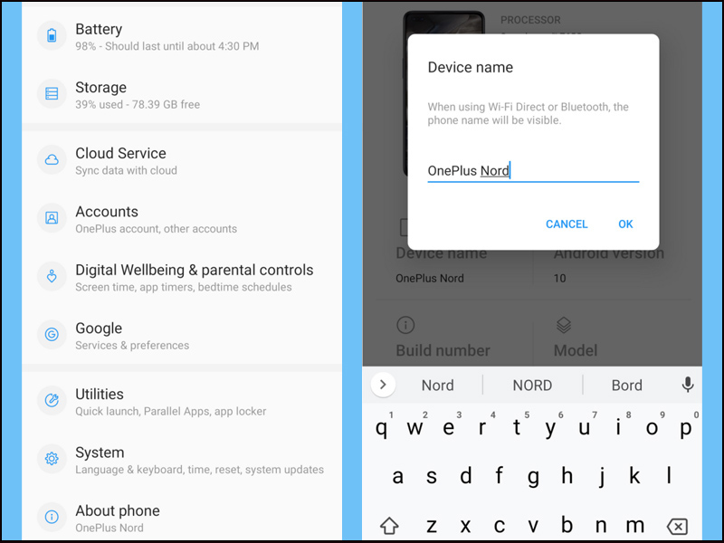 Đổi tên điện thoại Android 