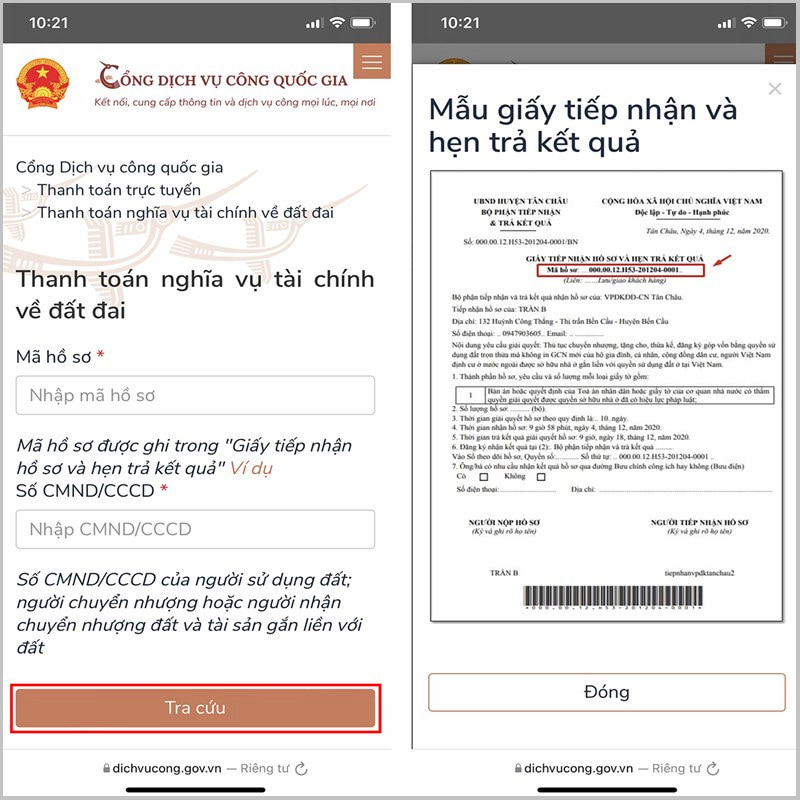 Nhập thông tin của người sử dụng đất