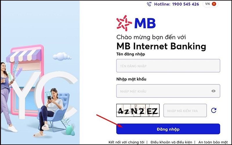 Đăng nhập vào tài khoản ngân hàng MB Bank