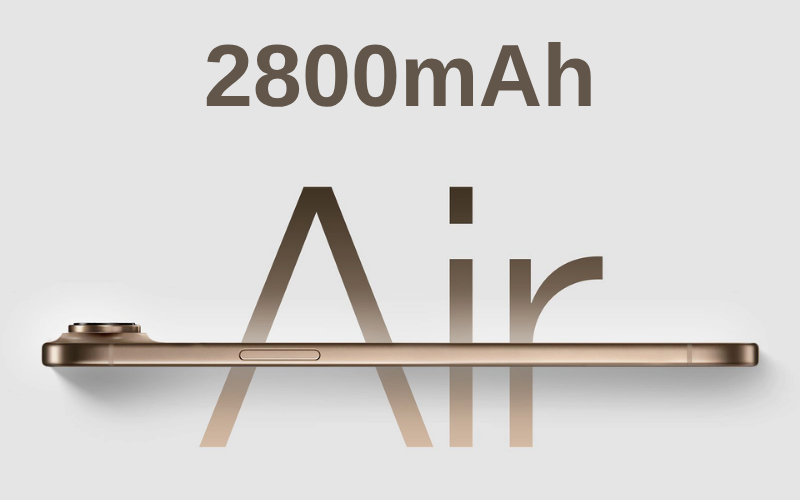 Dung lượng pin iPhone 17 Air chỉ 2800mAh