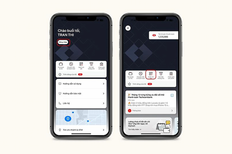 Chọn tính năng Quét mã QR