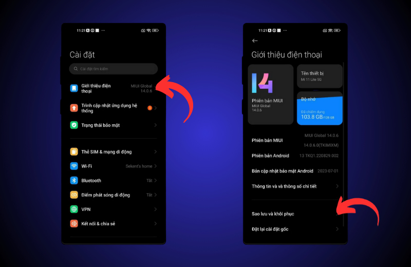 Sao lưu và khôi phục điện thoại Xiaomi