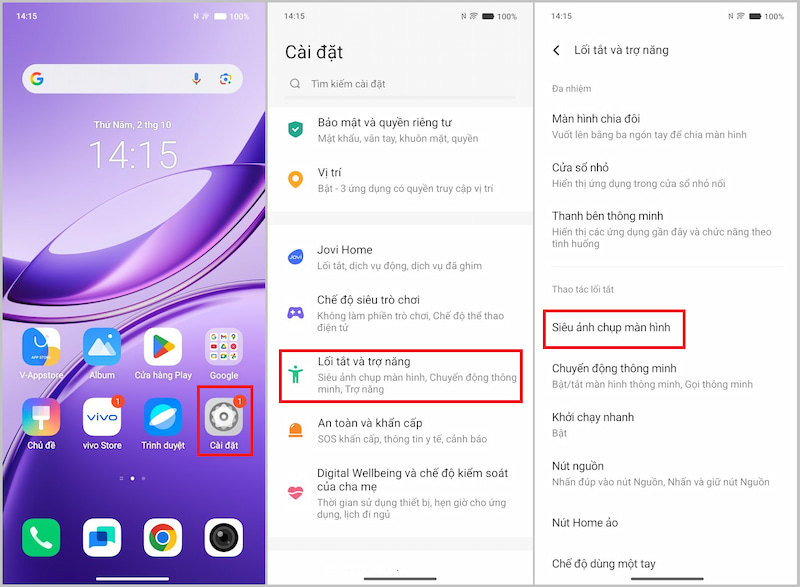 Chọn vào Siêu ảnh chụp màn hình