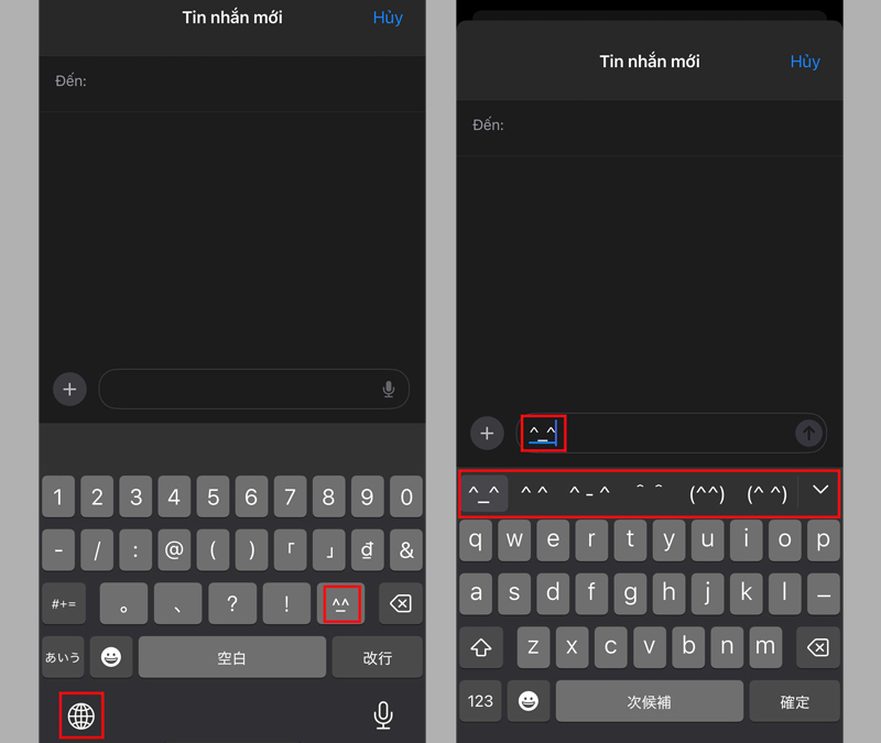 Dùng ký tự hình mặt cười trên bàn phím iPhone 