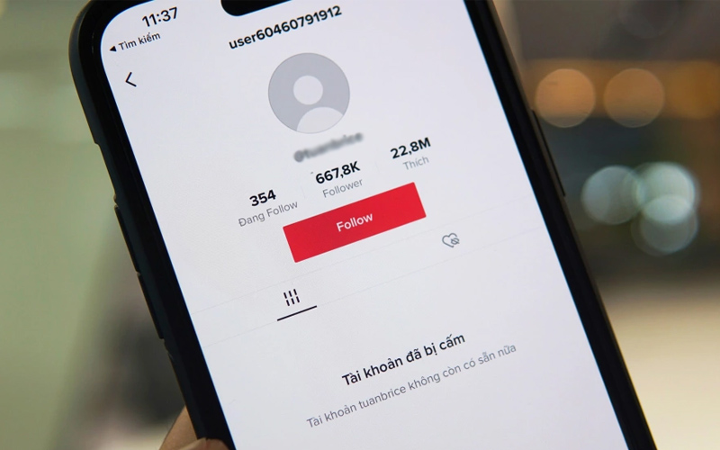 TikTok không follow được do tài khoản bị vô hiệu hóa