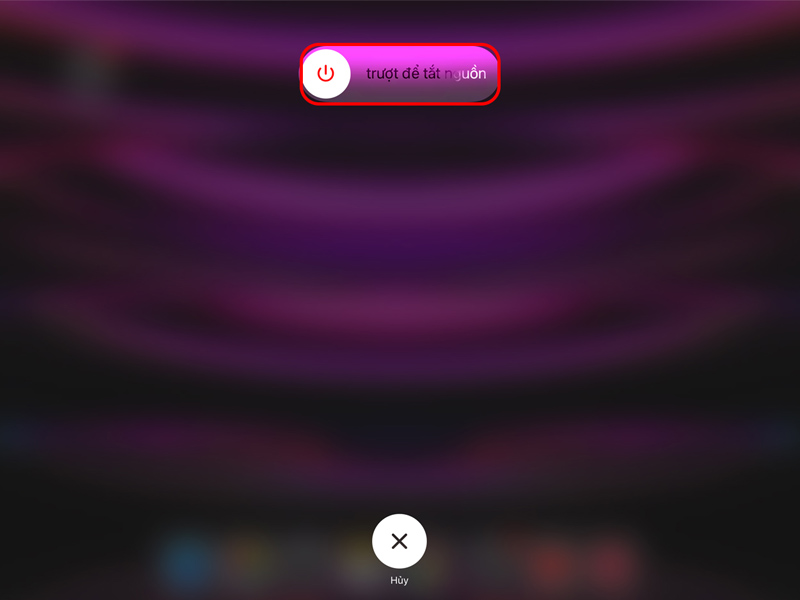 Kéo từ trái sang phải thanh trượt để tắt nguồn iPad