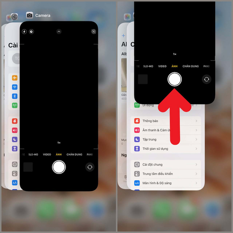 Tắt ứng dụng Camera đang chạy nền