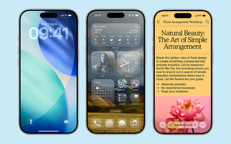 Thiết kế Liquid Glass trên iOS 26 