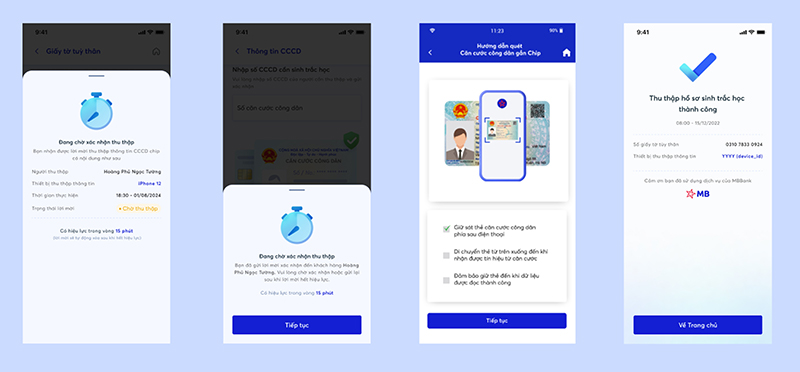 Thu hộ sinh trắc học và hoàn tất quá trình