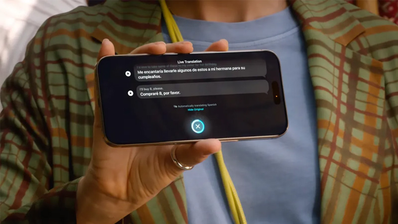 IPhone sẽ dịch câu trả lời và phát qua loa ngoài hoặc hiển thị trên màn hình