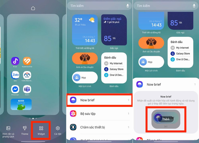 Thêm widget Now Brief để nắm bắt lịch trình, thời tiết 