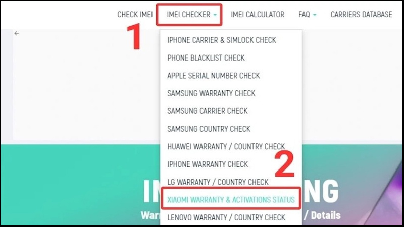 Truy cập website IMEI.info và chọn IMEI CHECKER