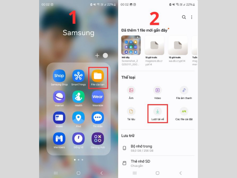 Truy cập Lượt tải về để tìm file đã tải xuống Android