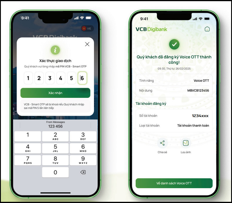 Kích hoạt Voice OTT bằng cách xác nhận mã OTP