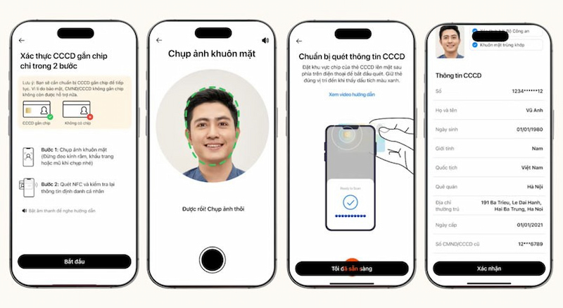 Xác thực bằng CCCD gắn chip và khuôn mặt