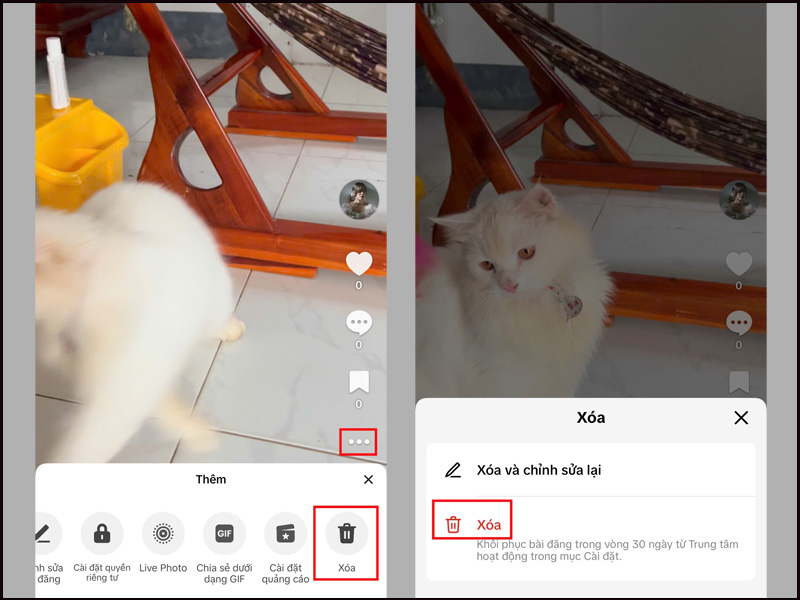 Nhấn Xóa và xác nhận để hoàn tất