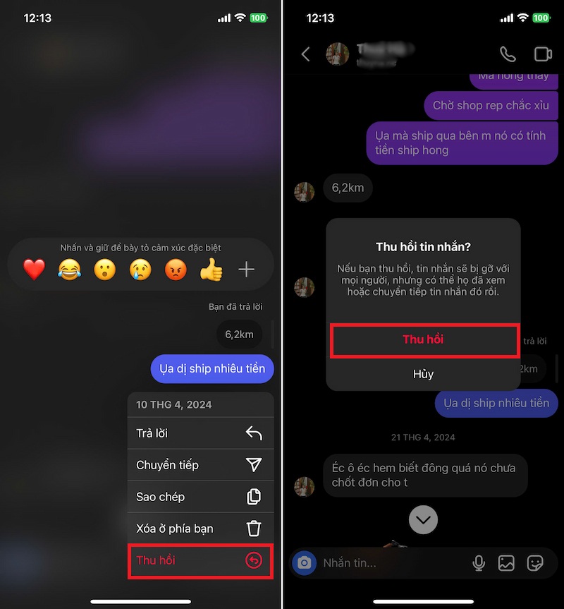 Cách xóa từng tin nhắn Instagram