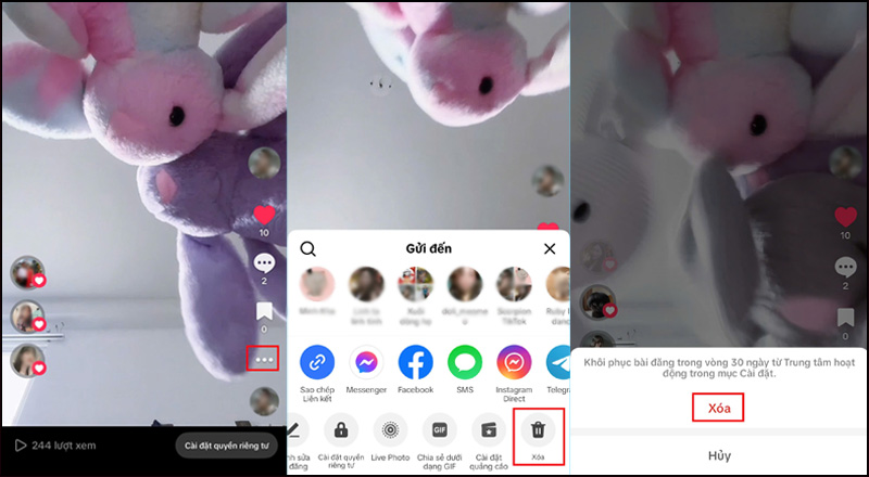 Xóa nhật ký TikTok với video đã đăng tải 