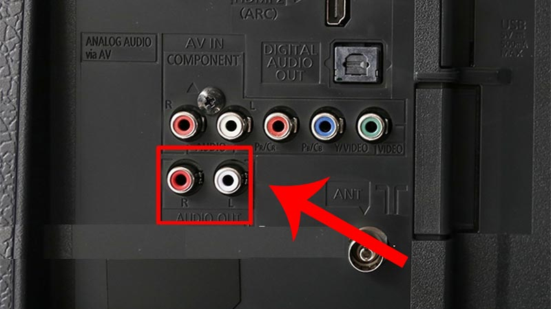 Cổng kết nối Audio Out trên tivi