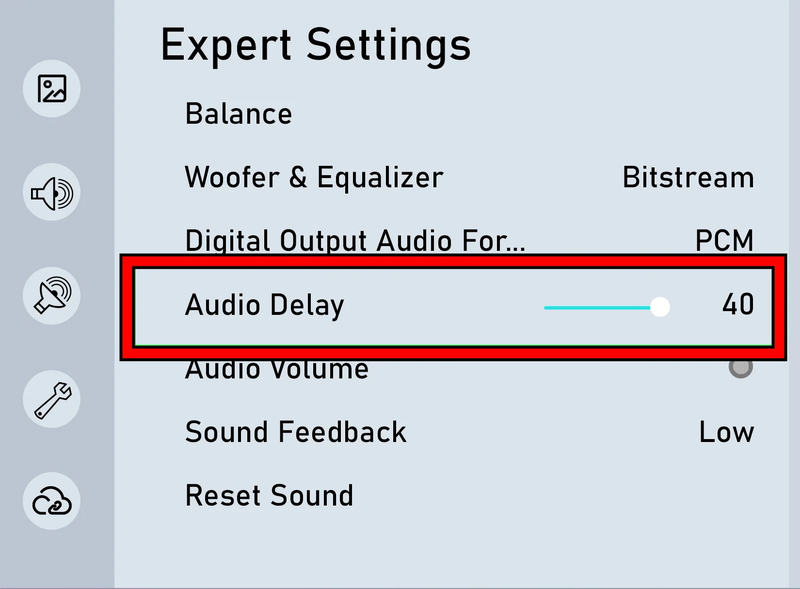 Điều chỉnh cài đặt đồng bộ âm thanh (A/V Sync)