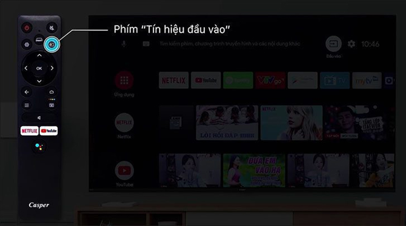 Hướng dẫn cách dò kênh tivi Casper bước 1